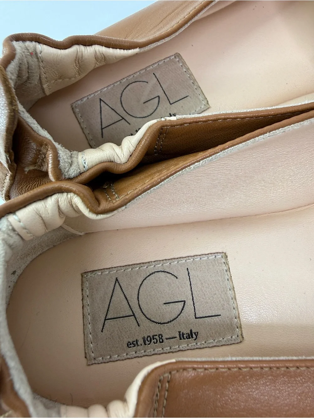 AGL Leather Sheryl Moc Bit Loafer Flats Brown Size 36/US6